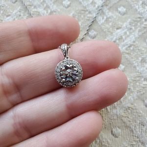 Sterling Silver halo necklace